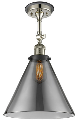 Innovations - 201FBP-PNBK-G43-L - One Light Semi-Flush Mount - Franklin Restoration - Polished Nickel