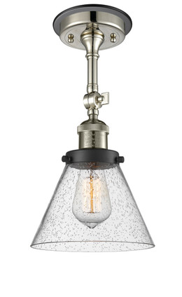 Innovations - 201FBP-PNBK-G44 - One Light Semi-Flush Mount - Franklin Restoration - Polished Nickel