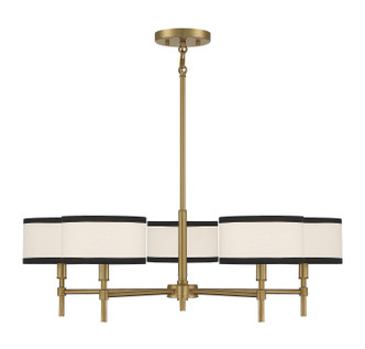 Meridian - M10011NB - Five Light Chandelier - Natural Brass