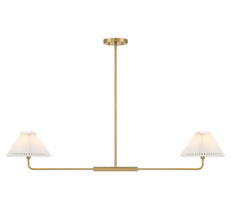 Meridian - M100122NB - Two Light Linear Chandelier - Natural Brass