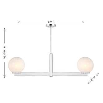 Two Light Linear Chandelier (M100124CH)