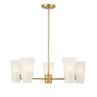 Meridian - M100130NB - Four Light Chandelier - Natural Brass