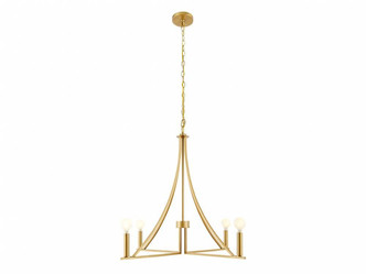 Meridian - M100141NB - Four Light Chandelier - Natural Brass