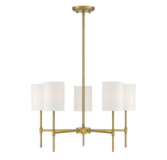 Meridian - M10067NB - Five Light Chandelier - Mchan - Natural Brass