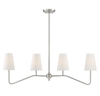 Meridian - M10078BN - Four Light Linear Chandelier - Mchan - Brushed Nickel