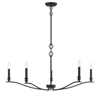 Meridian - M10086MBK - Five Light Chandelier - Matte Black