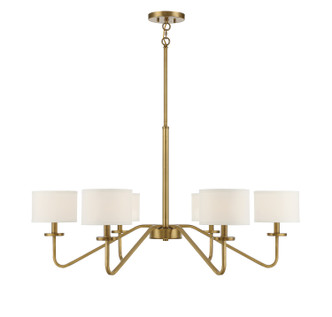 Meridian - M10092NB - Six Light Chandelier - Natural Brass