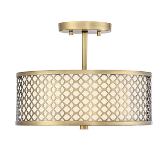 Meridian - M60016NB - Two Light Semi-Flush Mount - Msemi - Natural Brass