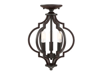 Meridian - M60055ORB - Three Light Convertible Semi-Flush/Pendant - Msemi - Oil Rubbed Bronze