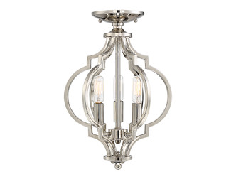 Meridian - M60055PN - Three Light Convertible Semi-Flush/Pendant - Msemi - Polished Nickel