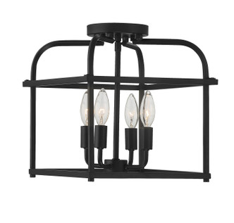 Meridian - M60061MBK - Four Light Semi-Flush Mount - Matte Black