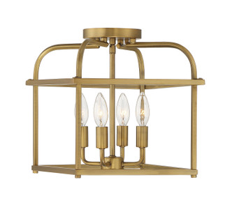 Meridian - M60061NB - Four Light Semi-Flush Mount - Natural Brass