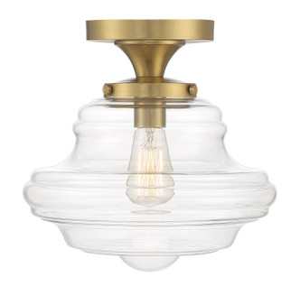 Meridian - M60069NB - One Light Semi-Flush Mount - Natural Brass