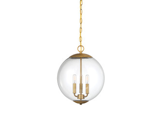 Meridian - M70060NB - Three Light Pendant - Mpend - Natural Brass