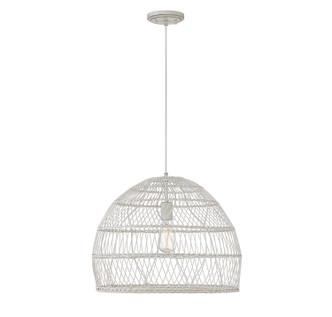 Meridian - M70106WR - One Light Pendant - White Rattan with a White Socket