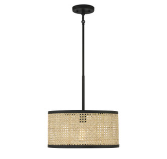 Meridian - M7018MBK - One Light Pendant - Natural Cane with Matte Black