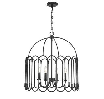 Meridian - M7029MBK - Four Light Pendant - Matte Black