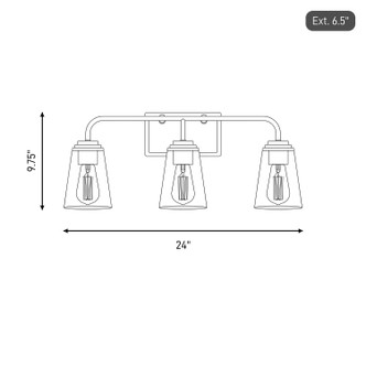 Mbath Three Light Bathroom Vanity (M80044NB)