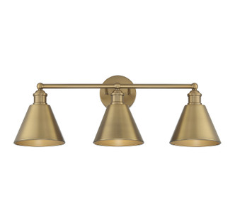 Meridian - M80064NB - Three Light Bathroom Vanity Light - Natural Brass