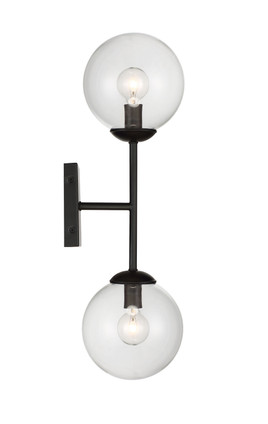Mscon Two Light Wall Sconce (M90001-BK)