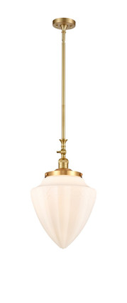 manufacturer_finish:Satin Gold|manufacturer_glass:Cased Matte White Large Bullet|light_output:220.00lm|color_temperature:2200K|cri:99