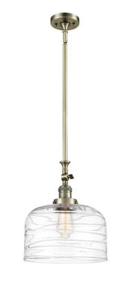manufacturer_finish:Antique Brass|manufacturer_glass:Clear Deco Swirl X-Large Bell|light_output:220.00lm|color_temperature:2200K|cri:99