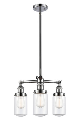 Innovations - 207-PC-G312 - Three Light Chandelier - Franklin Restoration - Polished Chrome