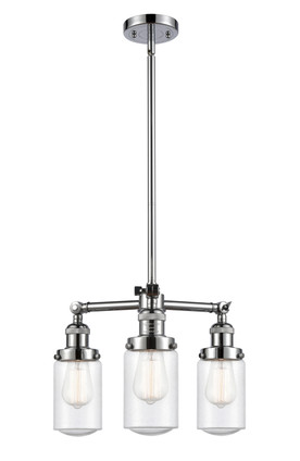 Innovations - 207-PC-G314 - Three Light Chandelier - Franklin Restoration - Polished Chrome