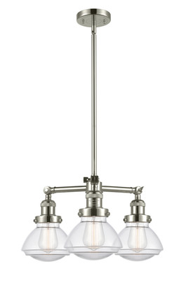 Innovations - 207-PN-G322 - Three Light Chandelier - Franklin Restoration - Polished Nickel Innovations - 207-PN-G322 - Three Light Chandelier - Franklin Restoration - Polished Nickel