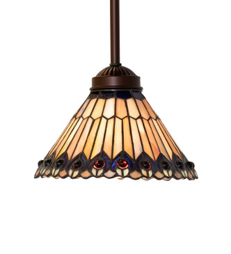 Meyda Tiffany - 101802 - One Light Pendant - Tiffany Jeweled Peacock