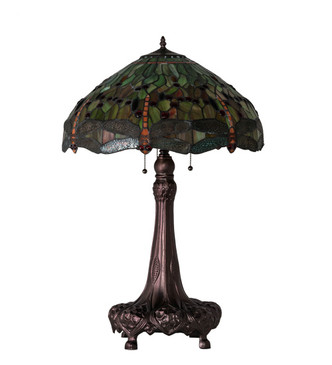 Tiffany Hanginghead Dragonfly Three Light Table Lamp (101830) Tiffany Hanginghead Dragonfly Three Light Table Lamp (101830)