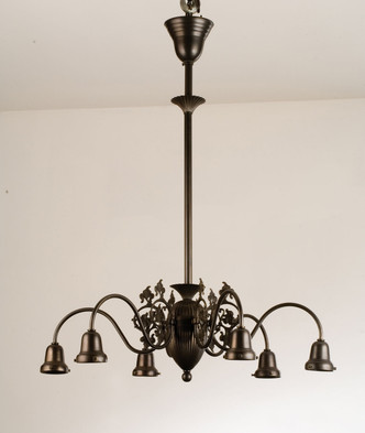 Meyda Tiffany - 101916 - Six Light Chandelier - Early Electric - Craftsman Brown