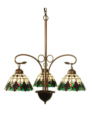 Meyda Tiffany - 103183 - Three Light Chandelier - Meyda Grape - Mahogany Bronze