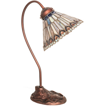 Tiffany Jeweled Peacock One Light Desk Lamp (106055) Tiffany Jeweled Peacock One Light Desk Lamp (106055)