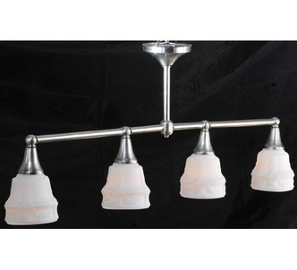 Meyda Tiffany - 107332 - Four Light Semi-Flushmount - Revival Oyster Bay - Brushed Nickel Meyda Tiffany - 107332 - Four Light Semi-Flushmount - Revival Oyster Bay - Brushed Nickel