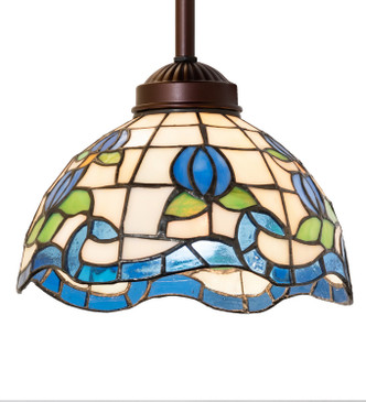 Meyda Tiffany - 110710 - One Light Mini Pendant - Roseborder - Mahogany Bronze