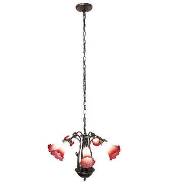 Pink/White Seven Light Chandelier (12243)