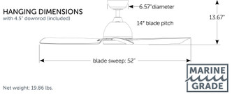 Starboard NL 52"Ceiling Fan (FP6750BLM)