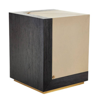 Arteriors - FAI06 - Accent Table - Tatiana - Dove Leather/Ebony Oak/Antique Brass