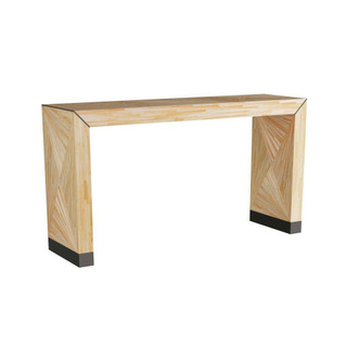 Arteriors - FLS02 - Console - Toulouse - Blonde Straw Marquetry Oak/Bronze