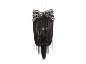 Avenue Lighting - HF1608-BLK - Four Light Foyear Hanging Fixture - Wilshire Blvd. - Black Chrome / Smoke Crystal