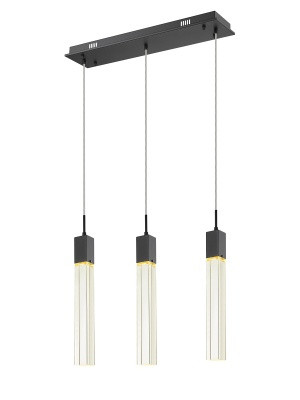 Avenue Lighting - HF1900-3-GL-BK-C - LED Pendant - The Original Glacier - Black