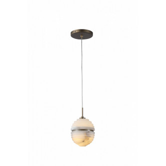 Avenue Lighting - HF2902-AB - One Light Pendant - Sedona - Alabaster / Aged Brass