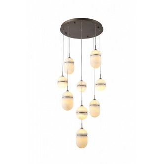 Avenue Lighting - HF2909-AB - Nine Light Pendant - Sedona - Alabaster / Aged Brass