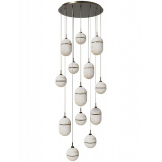 Avenue Lighting - HF2913-AB - 13 Light Pendant - Sedona - Alabaster / Aged Brass