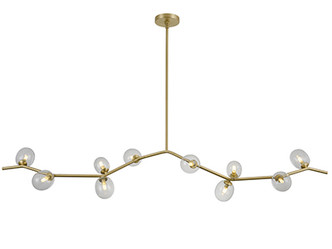 Avenue Lighting - HF4810-CLR - LED Chandelier - Hampton - Brushed Brass With Clear Glass
