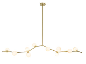 Avenue Lighting - HF4810-WHT - LED Chandelier - Hampton - Brushed Brass w/White Glass Avenue Lighting - HF4810-WHT - LED Chandelier - Hampton - Brushed Brass w/White Glass