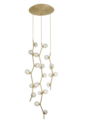 Avenue Lighting - HF4824-CLR - LED Pendant - Hampton - Brushed Brass With Clear Glass