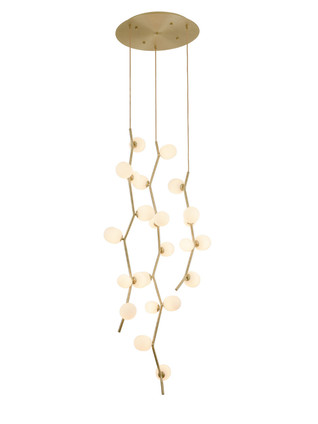 Avenue Lighting - HF4824-WHT - LED Pendant - Hampton - Brushed Brass With White Glass