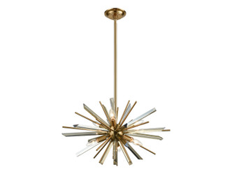 Avenue Lighting - HF8201-AB - Six Light Chandelier - Palisades Ave. - Aged Brass With Champagne Glass